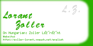 lorant zoller business card